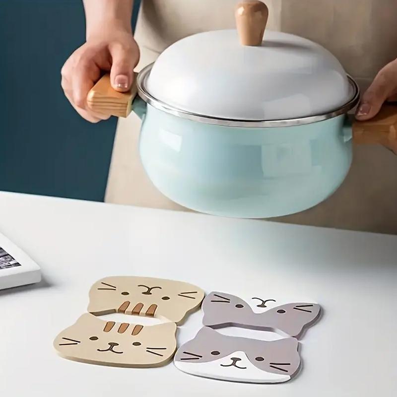 10*8 см многоцветный милый коврик для кофейной чашки декоративный коврик для миски противоскользящий мультяшный кот термостойкие аксессуары