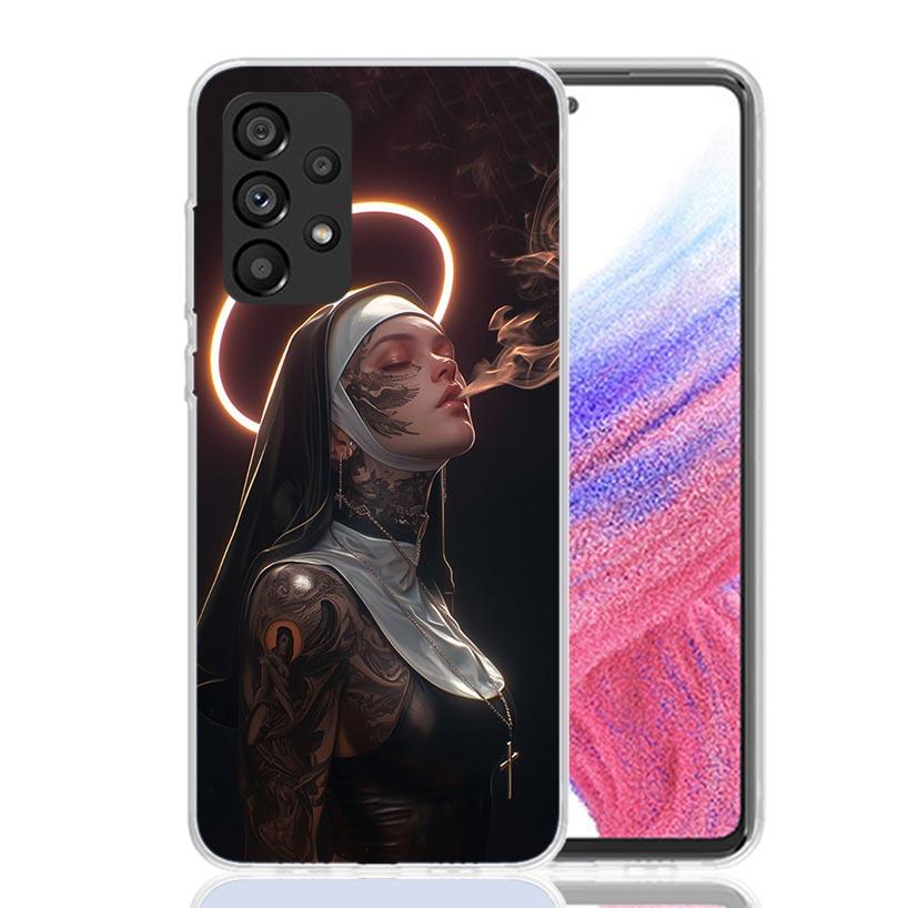 Чехол для телефона "Темная демоническая монахиня" для Samsung Galaxy A17 A16 A14 A15 A13 A57 A56 A54 A55 A53 A37 A36 A34 A35 A33 A26 A24 A25 A23 Galaxy