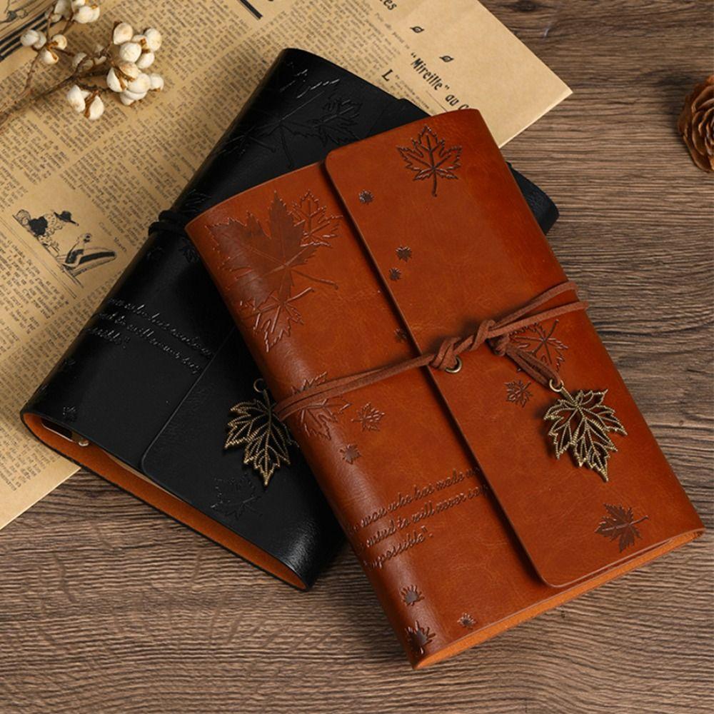 A6 Travelers Vintage Notebook PU Leather Retro Spiral Notebook Writing Supplies  Journal Diary