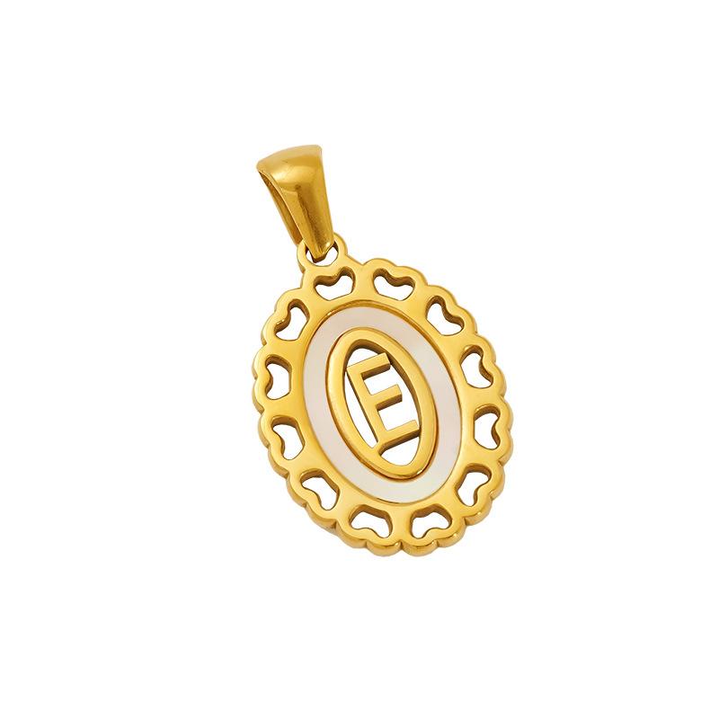 New Fashion Versatile Stainless Steel Letter Necklace 18k Gold Hollow Hip Hop Street Titanium Steel Pendant
