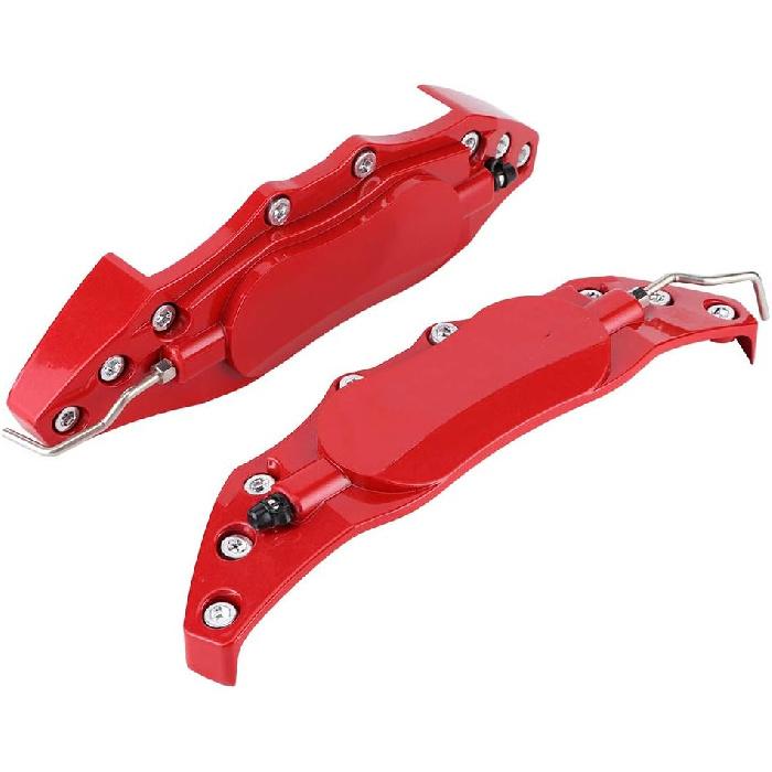 Brake Caliper Covers, Left Right Universal Red Aluminium Alloy Brake Caliper Covers, For 16-17 Inch Wheels (L)