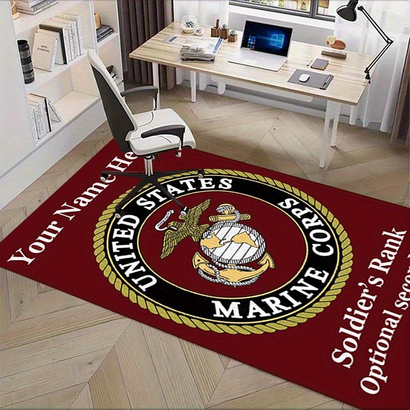 Office Carpet: Marine Corps Emblem Sofa Rug, Chair Protection Blanket