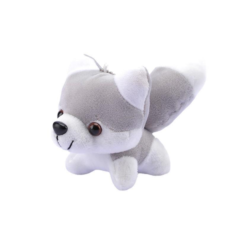 Cute Husky Dog Plush Keychain 11cm Soft Stuffed Animal For Backpack