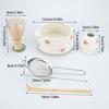 4/5pcs Cherry Blossom White Matcha Bowl with Matcha Whisk Set, Japanese Tea Set Includes Matcha Bowl with Spout