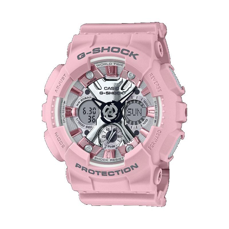 Casio Мужские кварцевые часы с цифровым дисплеем, ударопрочные, водонепроницаемые 200 м, из смолы GMA-S120NP-4A