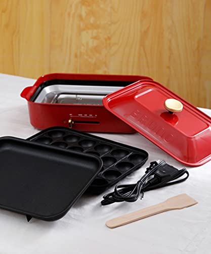 [Книга рецептов] bruno konpakutohottopure-to + Сковороды с керамическим покрытием + Жарочная пластина + Набор из 4 мультитарелок (белый)