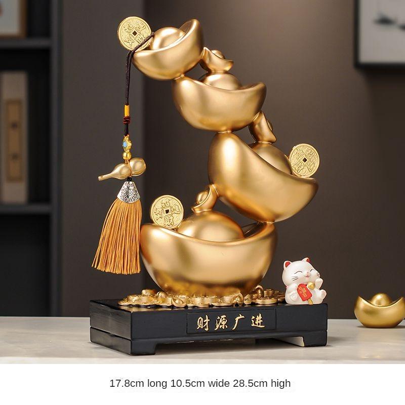 Bonanza Yuanbao Украшение Zhaocai Новое китайское домашнее хозяйство Гостиная Офис Креативное высококачественное украшение из смолы Открытие Подарков Новое
