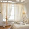 1 шт. NAPEARL 10-20% затемнение французский ретро однотонный ажурный ромбовидный сетчатый бахрома полупрозрачный занавес для гостиной спальни балкона домашний декор