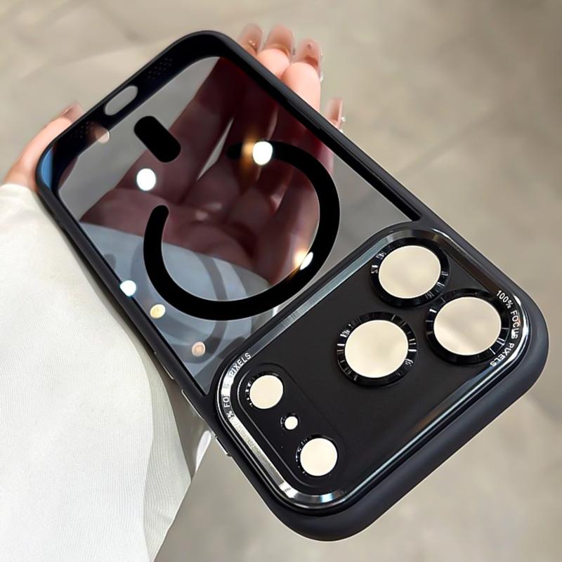 Transparent Metal Camera Bumper Cases For iPhone 17 11 12 13 16 Pro Max 15 16 Plus 17 Air For Magsafe Magnetic Clear Phone Cover