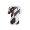 Geometric Pattern Color Block Print Round Neck Short Sleeve Soccer Jersey Men Tops Multicolor IB0877
