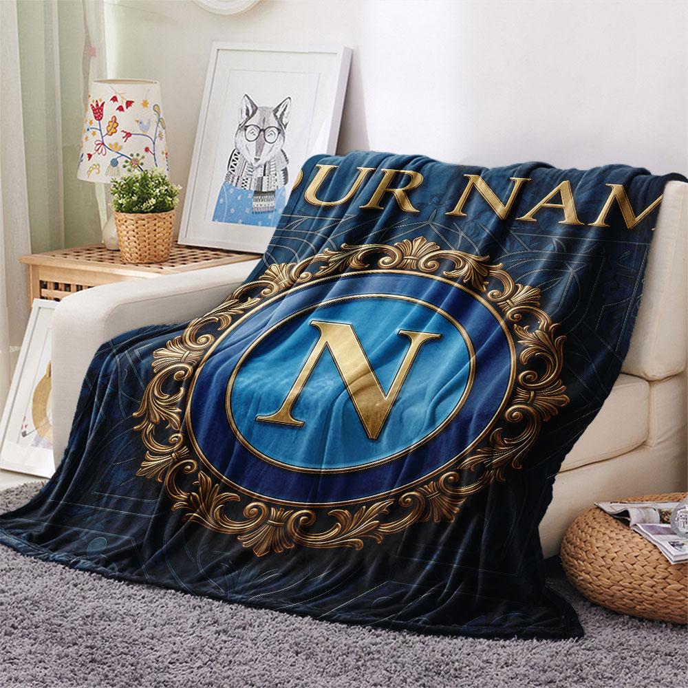 Custom Name,SSC Napoli Printed Flannel Blanket, soft throw for bedroom sofa, washable, Christmas present, great gift.