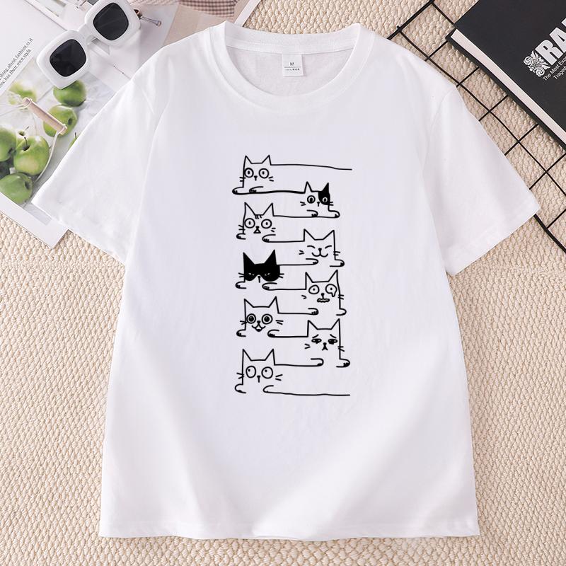 Funny Cats Graphic Tee Cat Lover TShirts Casual Cute Kitty Humor Top Pet Owner T Shirts Funny Cat Mom Dad Tee Unisex
