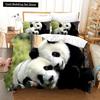 3D Panda Bedding Set Lovely China Black White Animal Duvet Cover King Queen Bamboo Comforter Cover 2/3pcs Polyester Quilt Cover