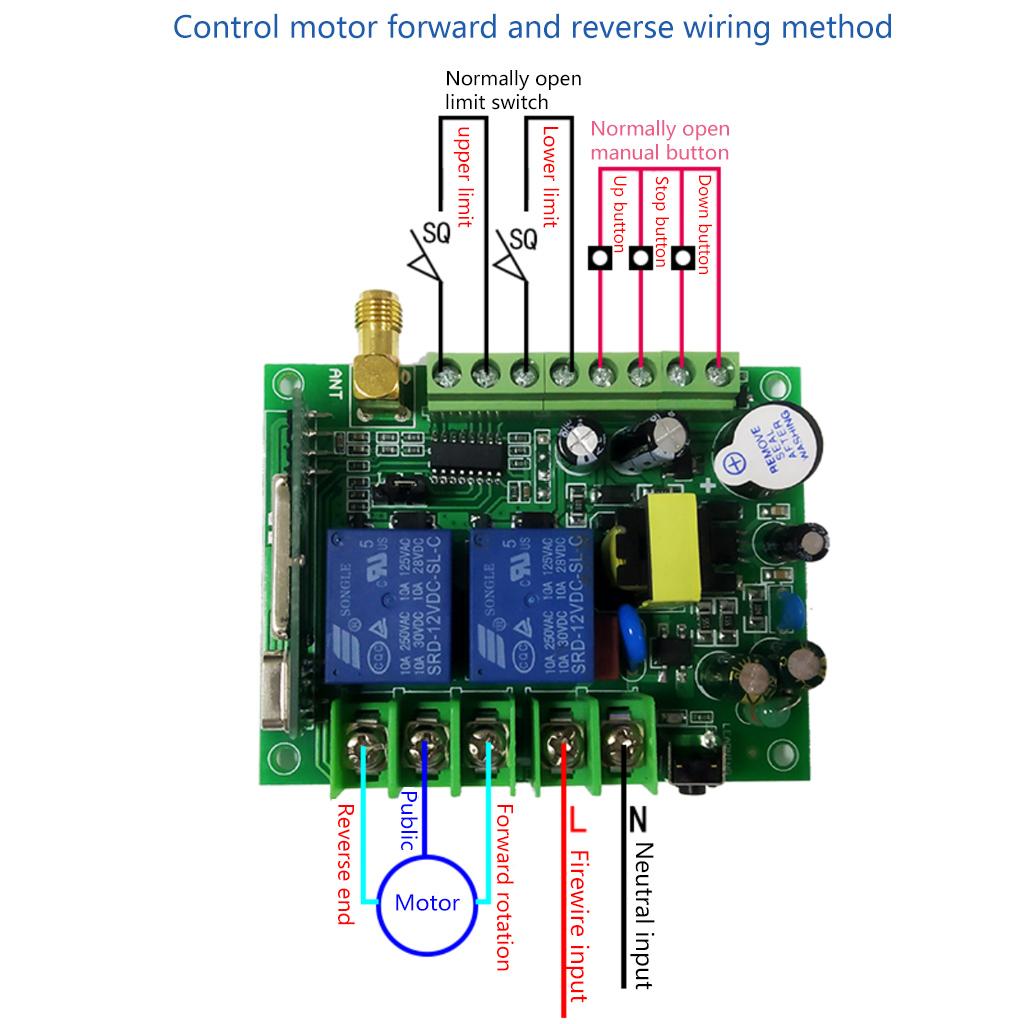 RF Remote DC12V/24V/36/48V 3 Channel Universal Remote Control for Garage Door Motor Relay Receiver and Transmitter