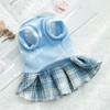Knitted Cat Clothes Comfortable Design Dog Dress Thicken Pet JK Plaid Skirt  Small Medium Dogs