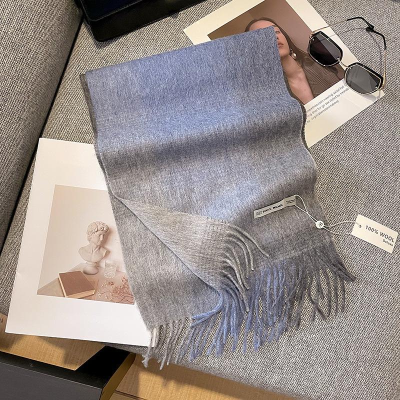 Small Wool Checkerboard Simple Winter Versatile Warm Scarf Female Scarf Student Style