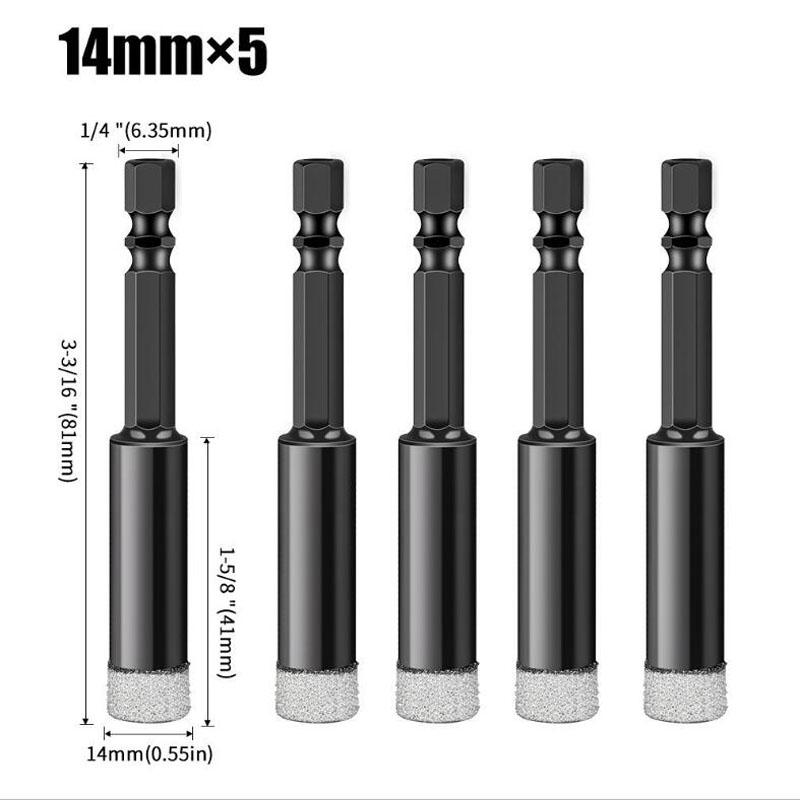 Алмазное сверло с шестигранным хвостовиком, сухое вакуумное сверление, наборы коронок, алмазное сверло для угловой шлифовальной машины, резак для плитки, кольцевая пила, инструменты