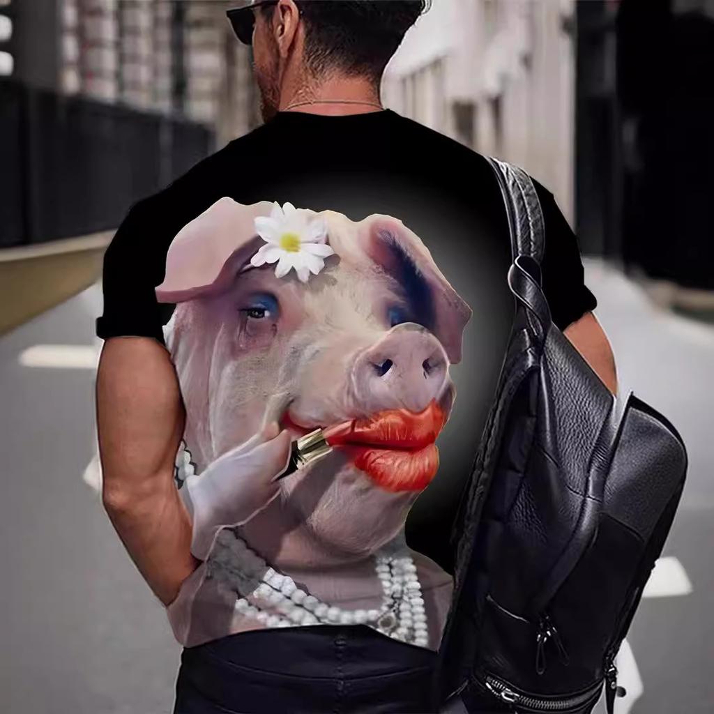 Летние мужские футболки с 3D принтом тигра и дракона, модные повседневные спортивная одежда с круглым вырезом и короткими рукавами, уличная одежда, топы большого размера