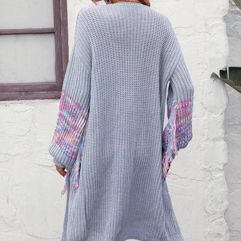 IHUASU Осенне-зимний женский свитер с бахромой Трикотаж Вязаный свитер
