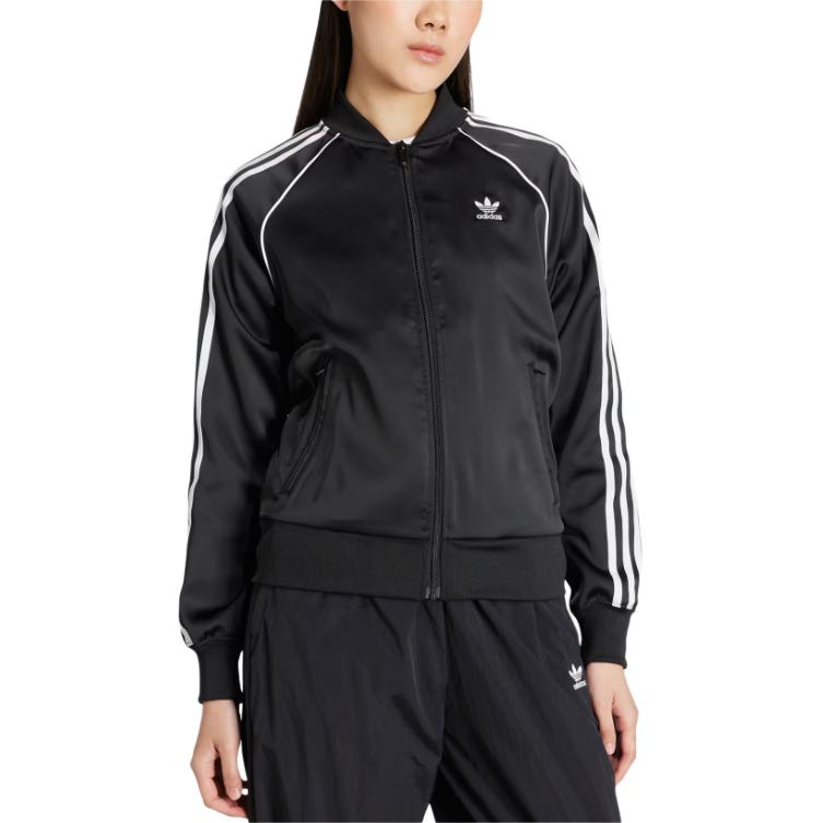 Adidas Originals Sst Ss25 Adicolor Satin Track Top Fashion Comfortable Soft Skin-Friendly Jacket Women tops JZ6733