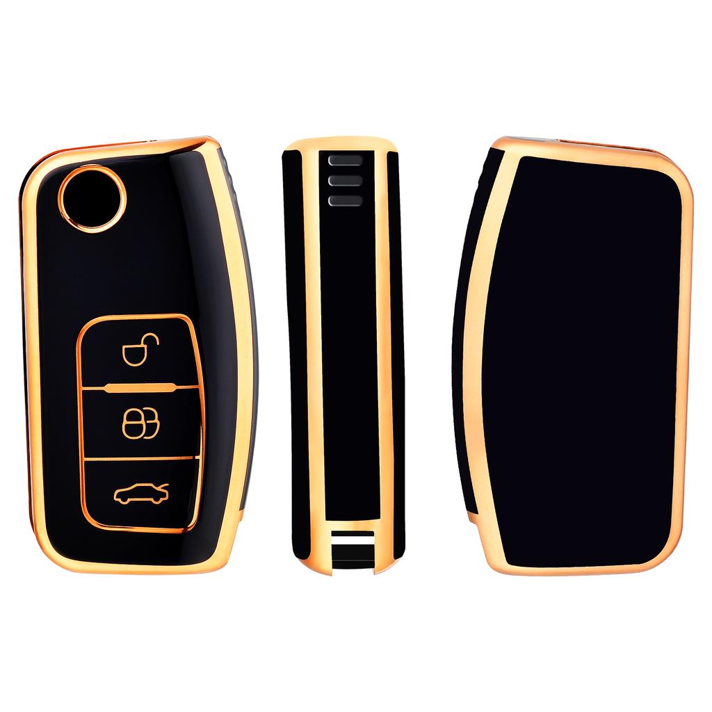 XFVD7 Tpu Car Key Case Cover For For Ford Focus 2 MK2 Fiesta Mondeo Galaxy Falcon Territory Ecosport Kuga Escape Key Fob Case Keychain