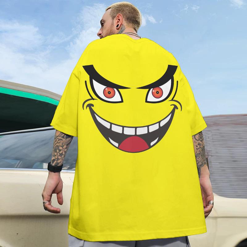 Новая мужская футболка с принтом 3D Funny Expression, футболка для мужчин, милая футболка Harajuku с коротким рукавом, свободный топ большого размера, повседневная мужская одежда