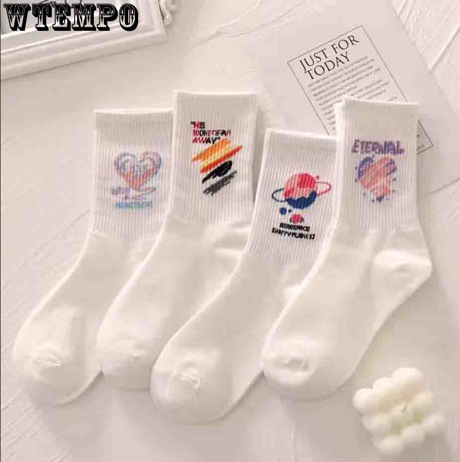 4 пары женских толстых носков, милые чулки с улыбкой на лице, японские осенне-зимние теплые бархатные носки, однотонные домашние носки-тахо