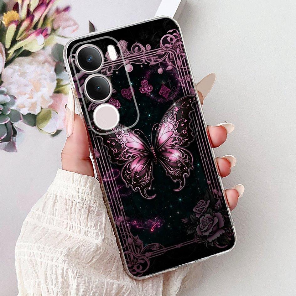 Silicone Case For Vivo Y19s V2419 Cover Lovely Cat Butterfly Cartoon Soft Back Protective Shell For Vivo Y19s 4G Y 19s TPU Coque