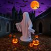 Halloween Ghost Figurine Gothic Ghost Statue Creepy Resin Robe Ghost Tabletop Ornament for Home Shelf Table Indoor Outdoor Decor