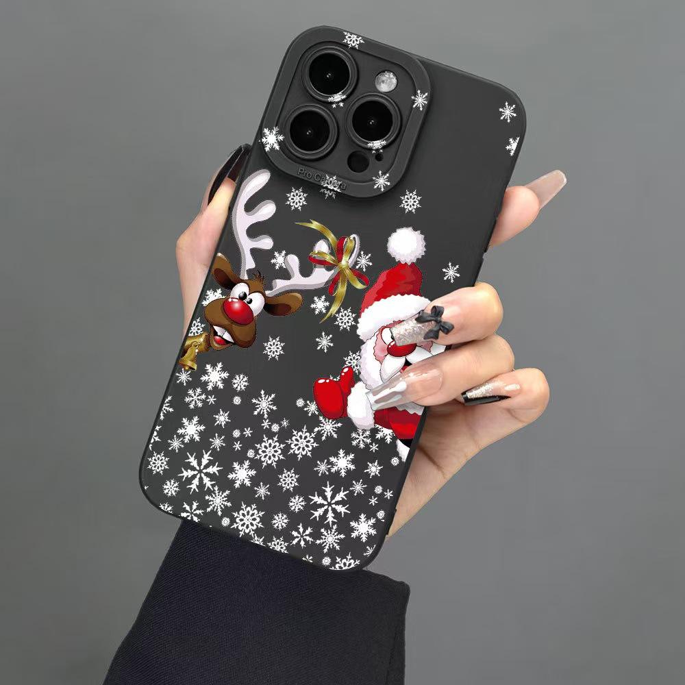 Чехол для iPhone Санта-Клаус для 16 Pro Max, 15 Pro, 14 Plus, 13, X - Новая модель, Креативный и Модный