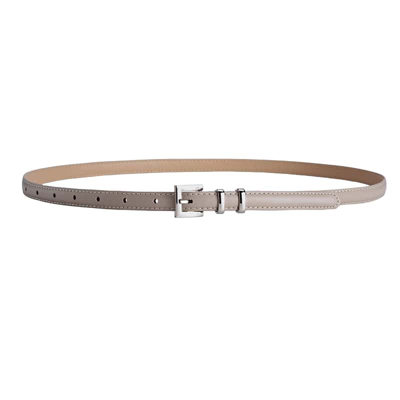 Simple Design Women's Thin Belt Fashion Casual And Versatile Jeans Dress Accessories Girdle Silver Pin Buckle Pu Waistband