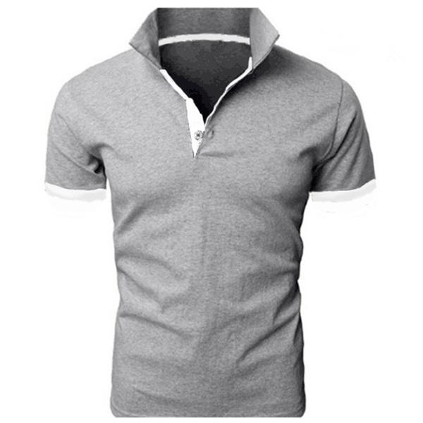 MaleWardrobe Fashion Polos Summer Men's Slim Lapel Solid Color T-Shirt