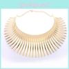 Fashion Solid Color Curved Design Women Metal Necklace Collar For Trendy Outfit