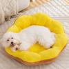 Winter Pet Bed Flower Shaped Plush Dog Bed with Anti-slip Bottom Fluffy Pet Bed