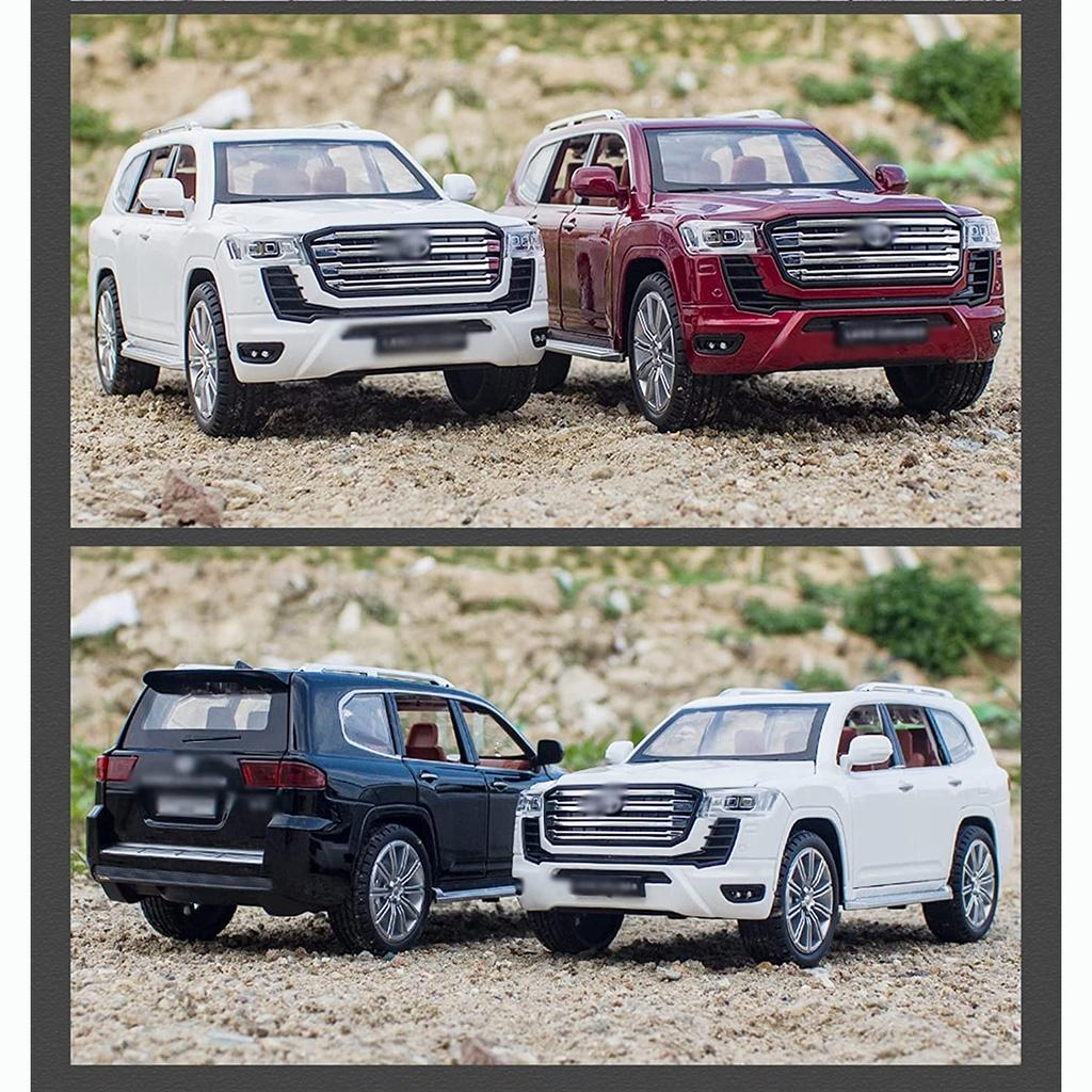 Масштаб 1/24 Toyota LAND CRUISER LC300, модель внедорожника, модель автомобиля, литые под давлением металлические игрушки со звуком и светом, подарки для детей