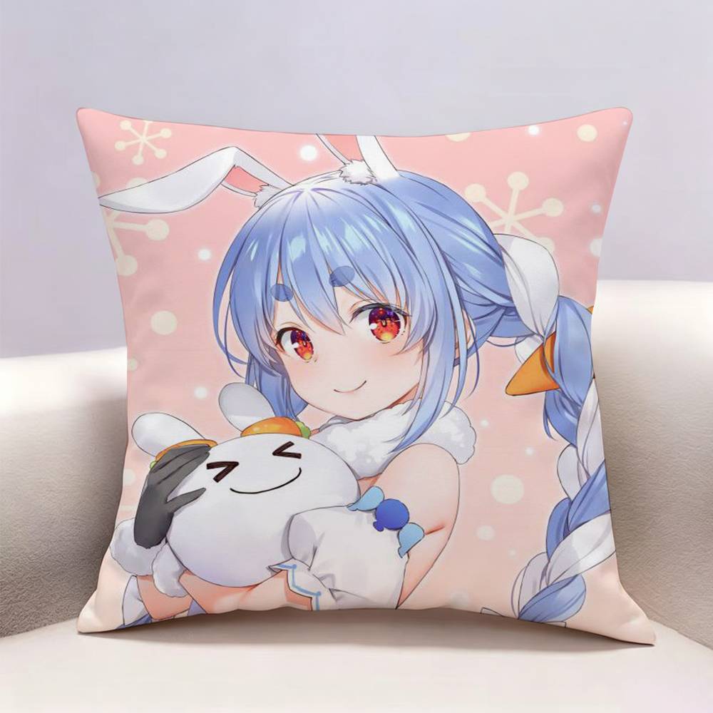 HHololive Usada Pekora  Doublesided print Pillow Case for Sofa Living Room Home office Decor Protective Cover