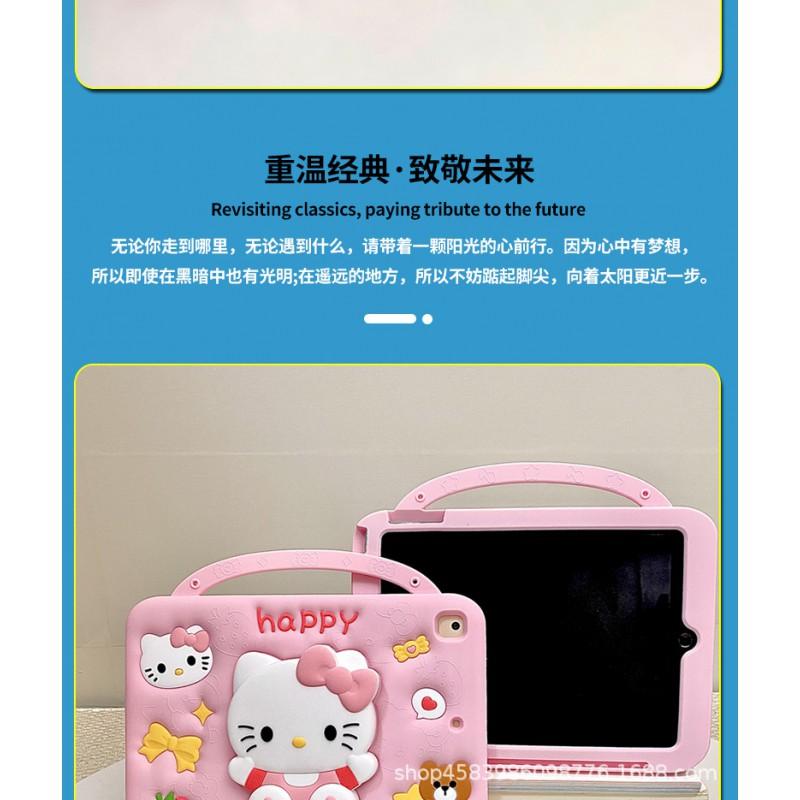 9.7 Inch IPad Pro Air 2 Case With Kickstand Cartoon Cat Design Soft Silicone Full Coverage Shockproof Tablet Cover 5 6