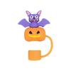 Halloween Straw Covers Reusable Drinking Straw Cover Cap Pumpkin Ghosts Design 10mm Straw Toppers Halloween Decorations Straws Protector
