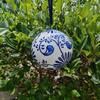 Сине-белый керамический шарик Jingdezhen - Подвеска для автомобиля и Рождественское украшение.