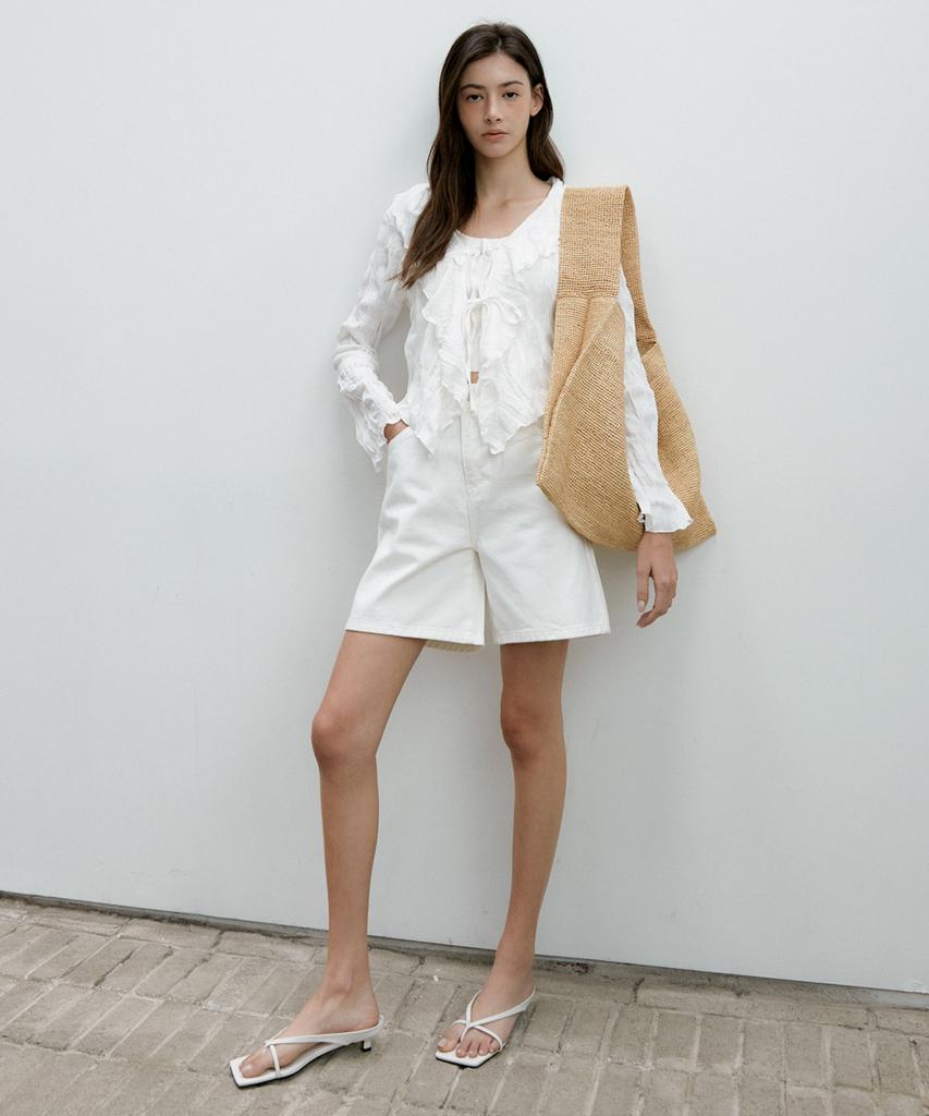 OCTETTE White Back Denim Shorts