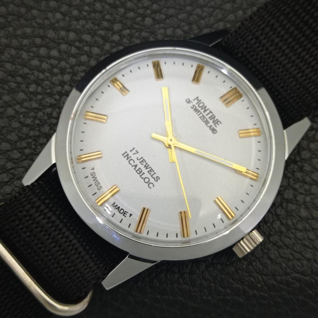 ВОССТАНОВЛЕННЫЕ ВИНТАЖНЫЕ МУЖСКИЕ ЧАСЫ MONTINE OF SWITZERLAND 17J WINDING 453e-a228318-2