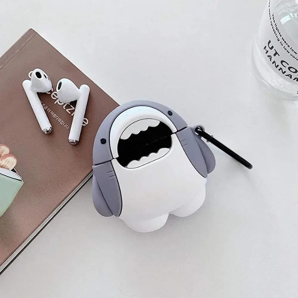 Милый силиконовый чехол для наушников AirPods 4 1 или 2 3 Кейс Мультяшная акула Беспроводной Bluetooth-кейс для наушников-вкладышей Для AirPods Pro 2