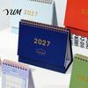 Stationery for Daily Tasks 2027 Desk Calendar, Standing Flip Desktop Minimalist Gold Foil Cover Professional Appointment Calendar Monthly Planner,
