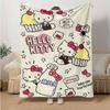 1pc Dessert Design Hello Kitty Blanket, Home Decor, Gift Idea, Suitable for All Seasons,Living Room, Travel, Camping, Car Blankets, Beach, Office Naps
