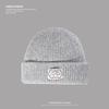 Autumn and Winter Hats for Women Cute Bear Cloth Label Woolen Hat Warm Ear Protection  Outdoor Street Knitted Hat  Small Cold Hat Showing Face