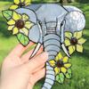 Elephant Sunflowers Window Hanging