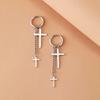 Punk Stainless Steel Cross Pendant Earrings Hip-Hop Gothic Style in Silvery or Golden Perfect Gift for Fashion Earrings