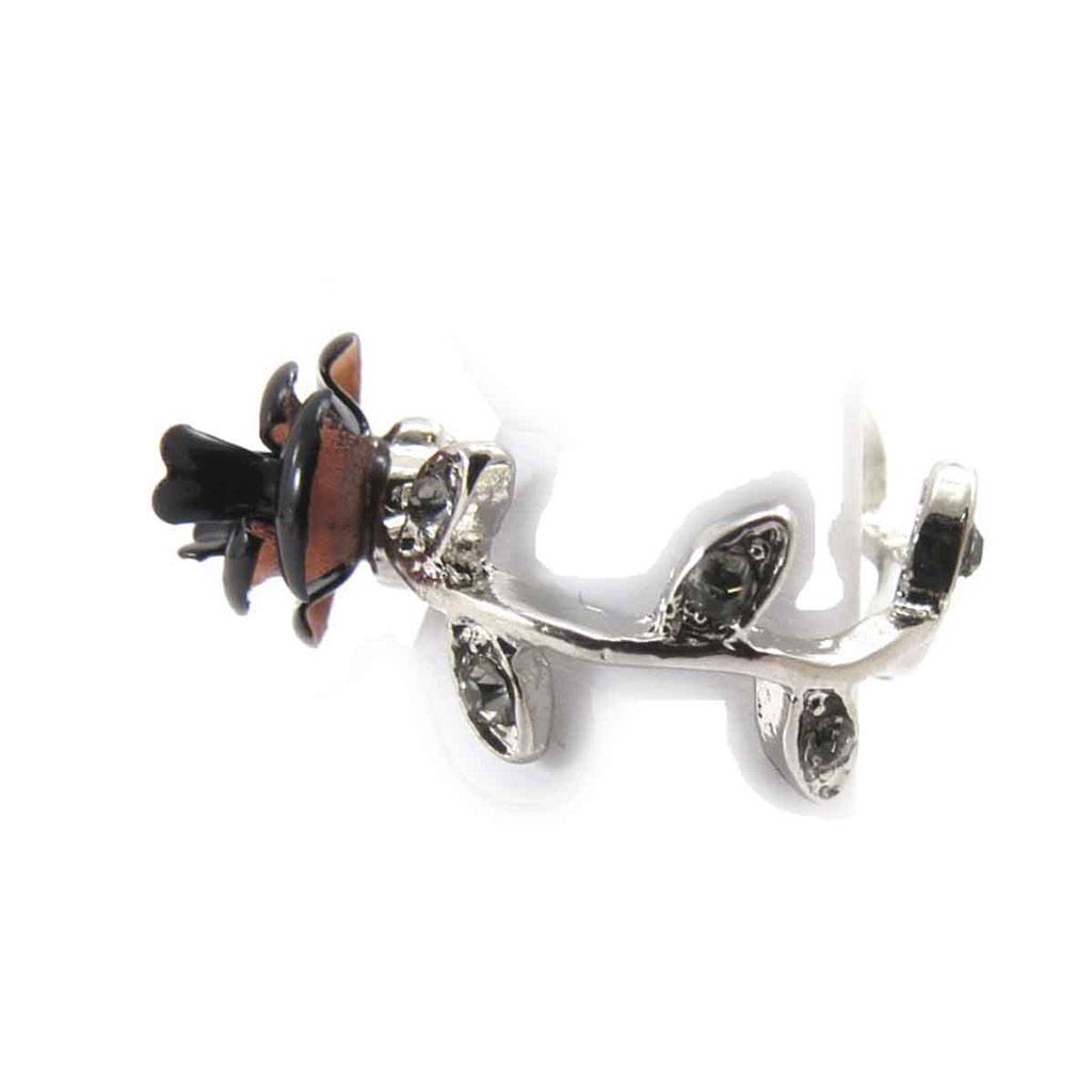 Кольцо "Роза Романтика" черное