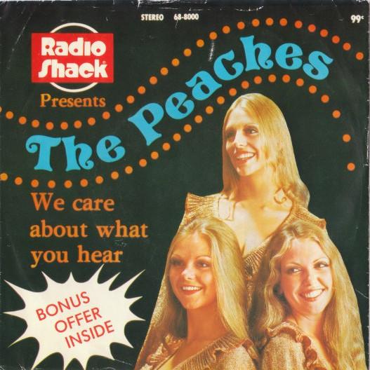 7inch Record PEACHES - We Care About What You Hear 688000 Realistic 1974 Canada Pop Used
