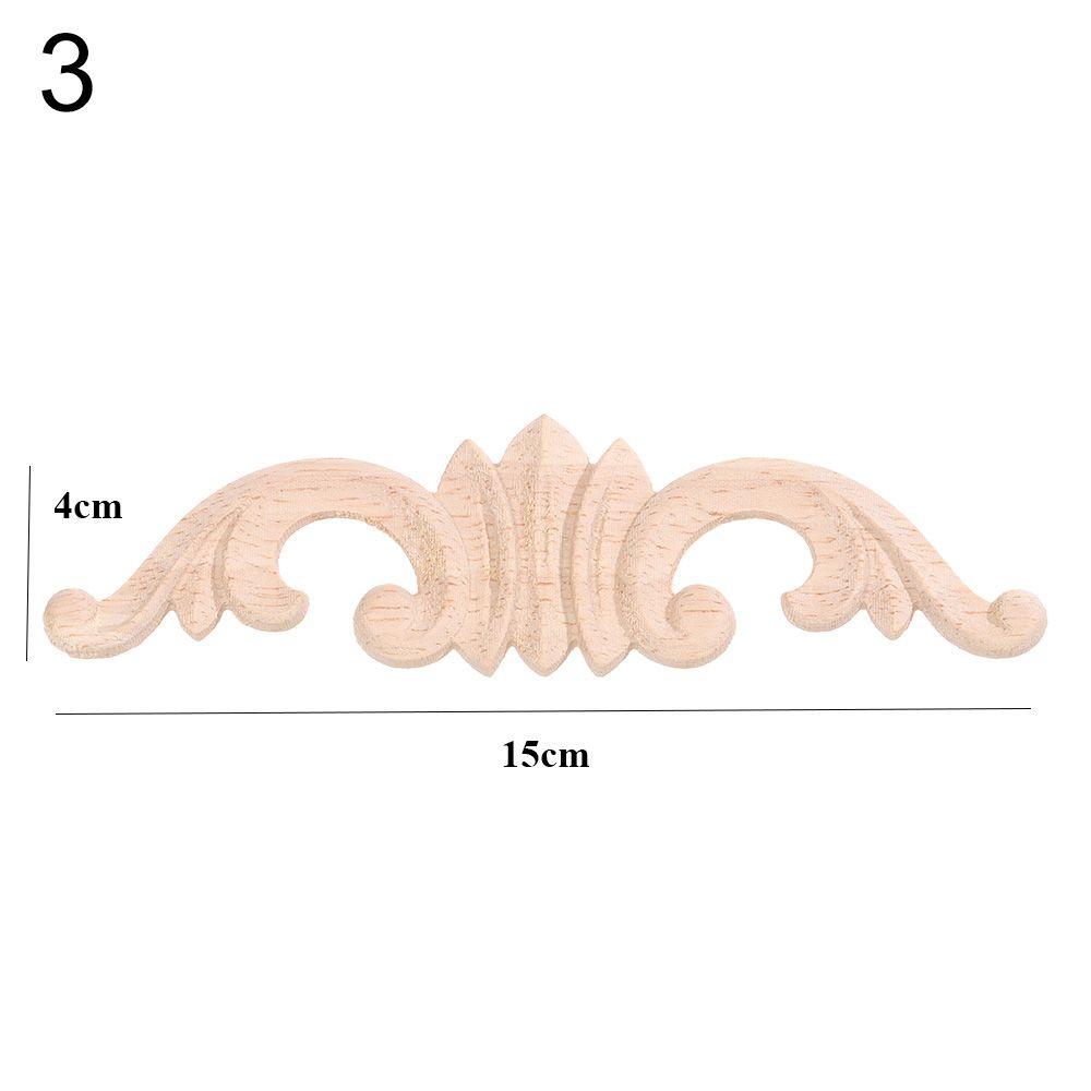 Door Decoration Woodcarving Decorative Corner Appliques Frame Wooden Figurines Crafts Wood Carved